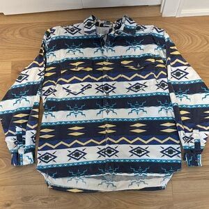 Men's Motto Western Button Down Shirt XL